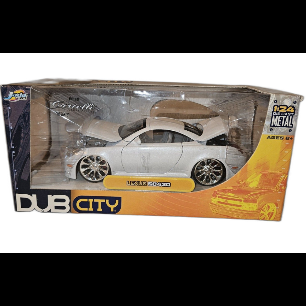 2003 LEXUS SC430 SPORTS CAR, JADA TOYS, 1:24 IN BOX DUB CITY WHEELS Cartelli